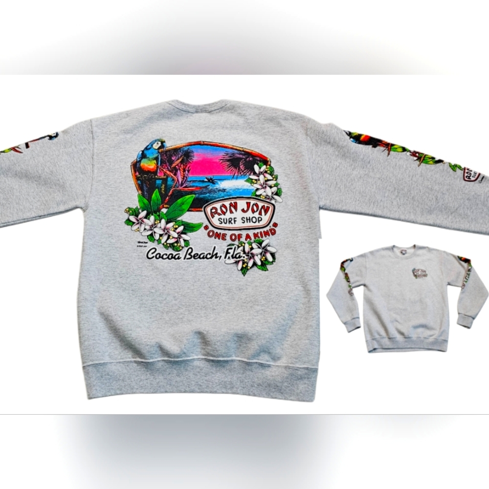 Ron Jon Surf Shop One Of A Kind Gray Sweatshirt Men Medium Cocoa Beach Florida